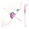 어몽어스 POE 임포스터 우산-핑크 유아 아동 반자동 비닐 투명우산