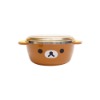 리락쿠마 뚜껑 스텐공기 290ml 브라운 얼굴 유아 아동 식기 그릇 (464032)
